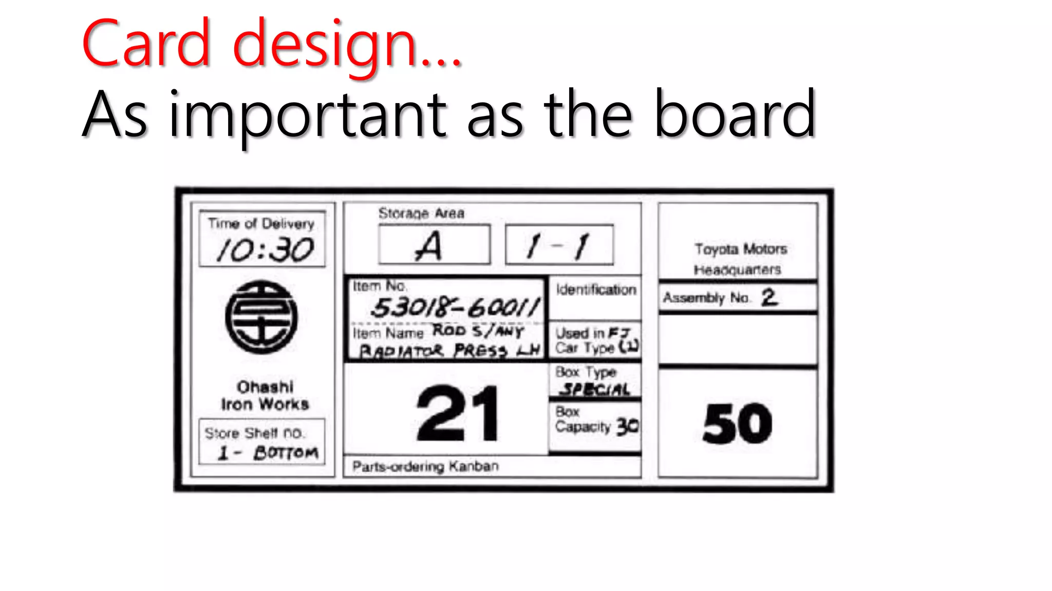Card design…
As important as the board
 