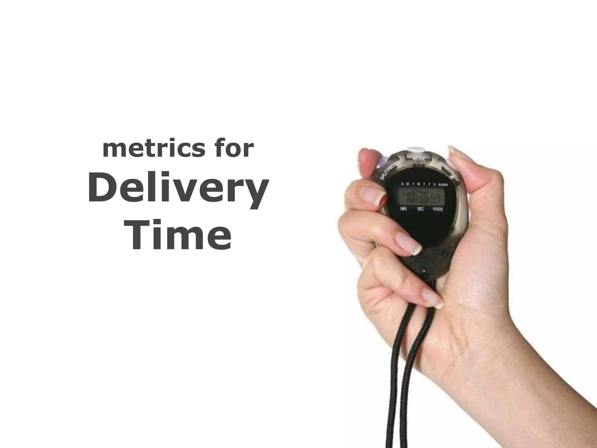 metrics for
Delivery
Time
 