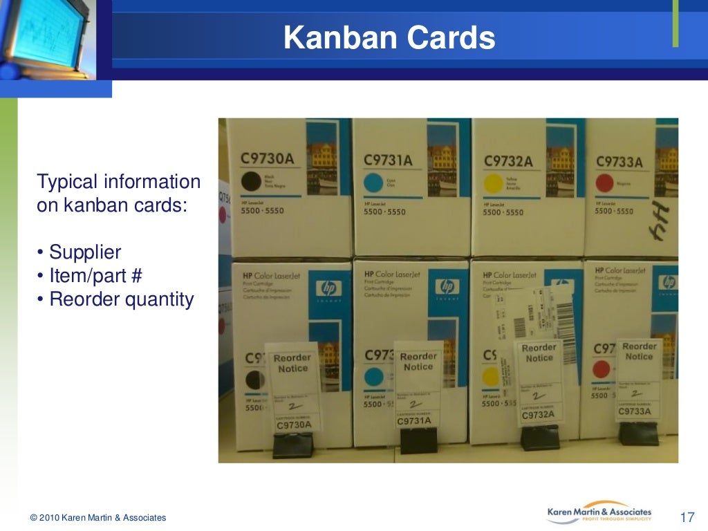 kanban cards typical information on kanban system