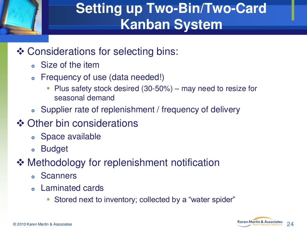 Setting up TwoBin/TwoCard Kanban System