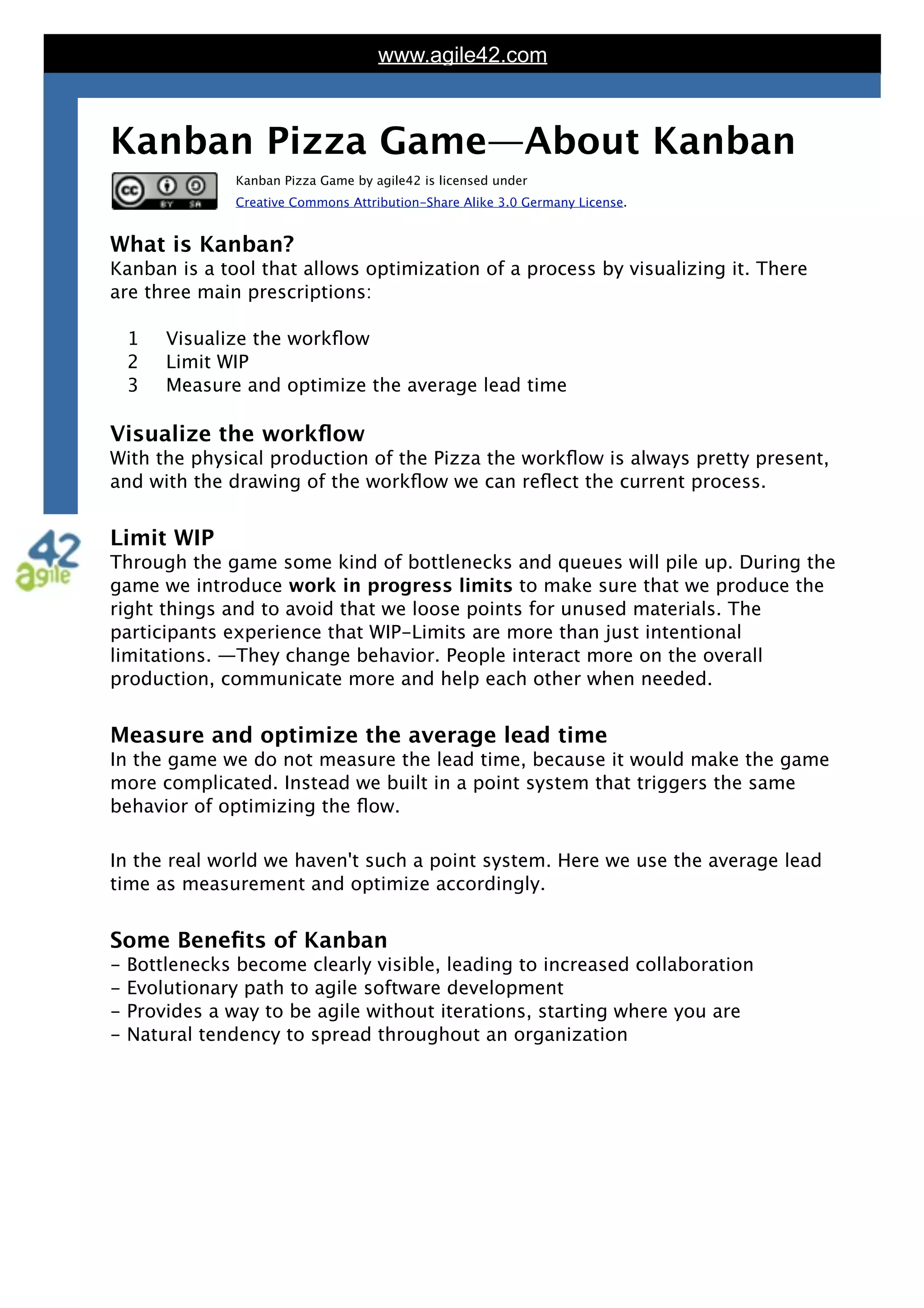 Kanban pizza game all included | PDF