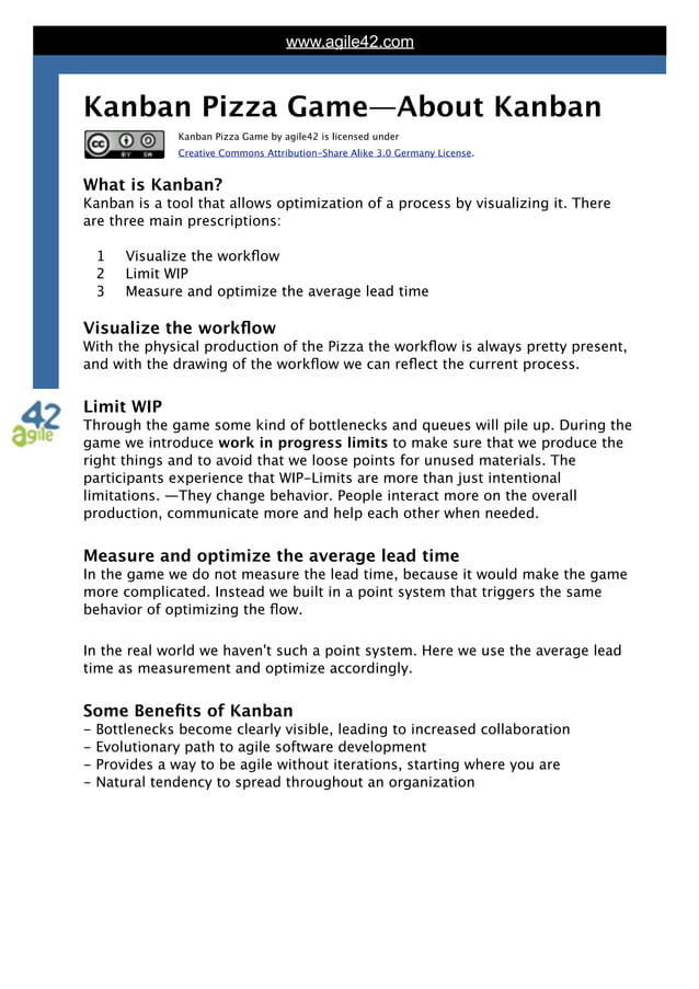 Kanban pizza game all included PDF