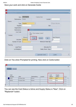 Kanban in Oracle Applications | PDF