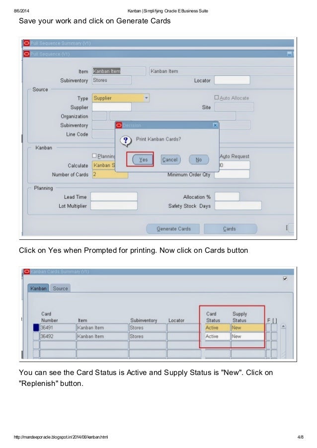 Kanban in Oracle Applications