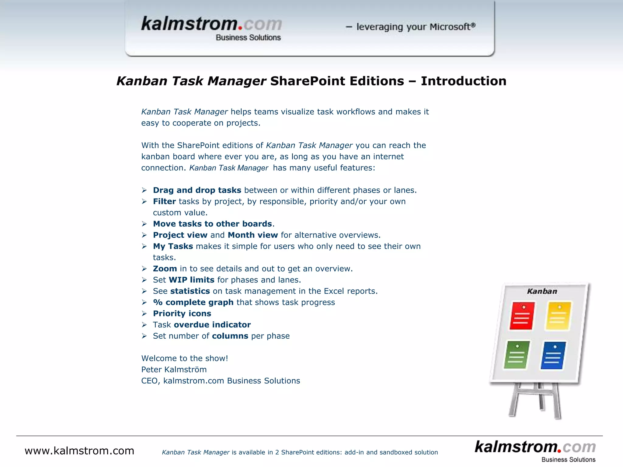 Kanban Task Manager for SharePoint | PPTX