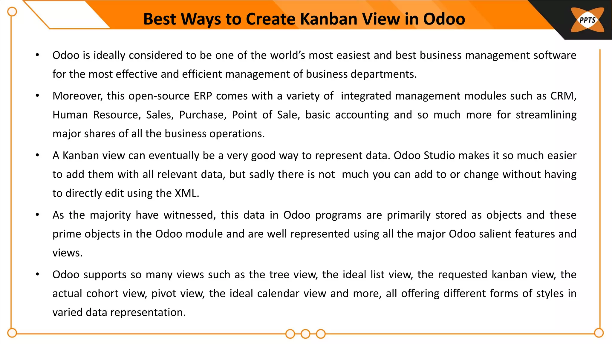 Kanban view in odoo14 | PDF