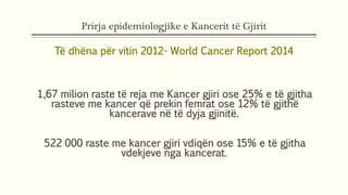 Kanceri i gjirit- Njohurit, sjelljet dhe qendrimet e grave dhe vajzave Shqiptare te zonave urbane ne Shqiperi- Knowledge, attidhh