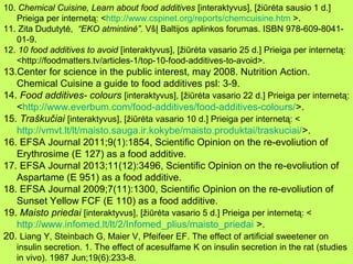 10. Chemical Cuisine, Learn about food additives [interaktyvus], [žiūrėta sausio 1 d.]
Prieiga per internetą: <http://www....
