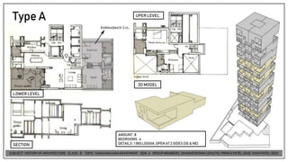 TypeA
AMOUNT: 8
BEDROOMS : 4
DETAILS: 1 BIGLOGGIA, OPEN AT 2 SIDES(SE & NE)
UPER LEVEL
LOWER LEVEL
SECTION
3D MODEL
 