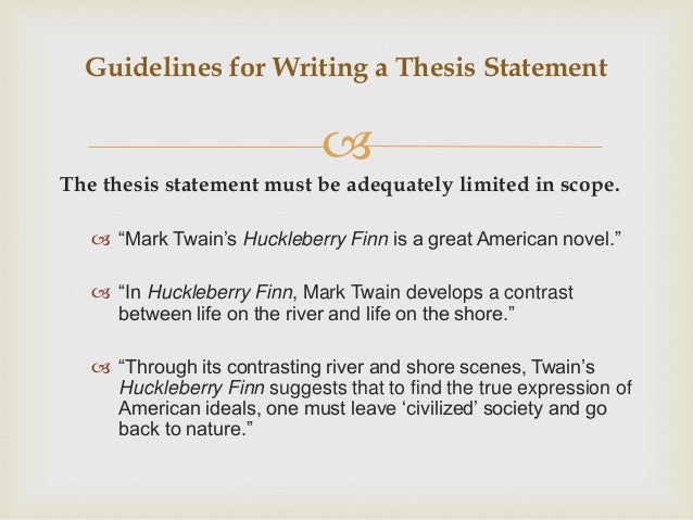 guidelines for writing a thesis statement