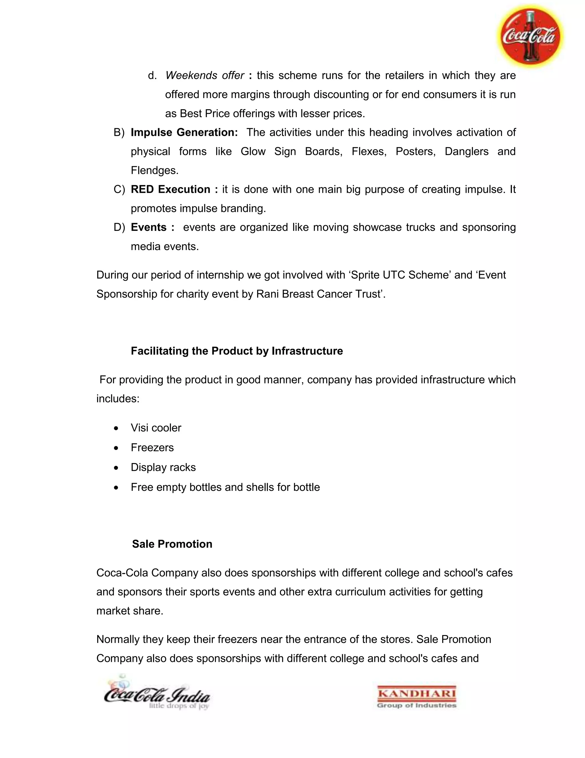 Coca-Cola Summer Internship Report