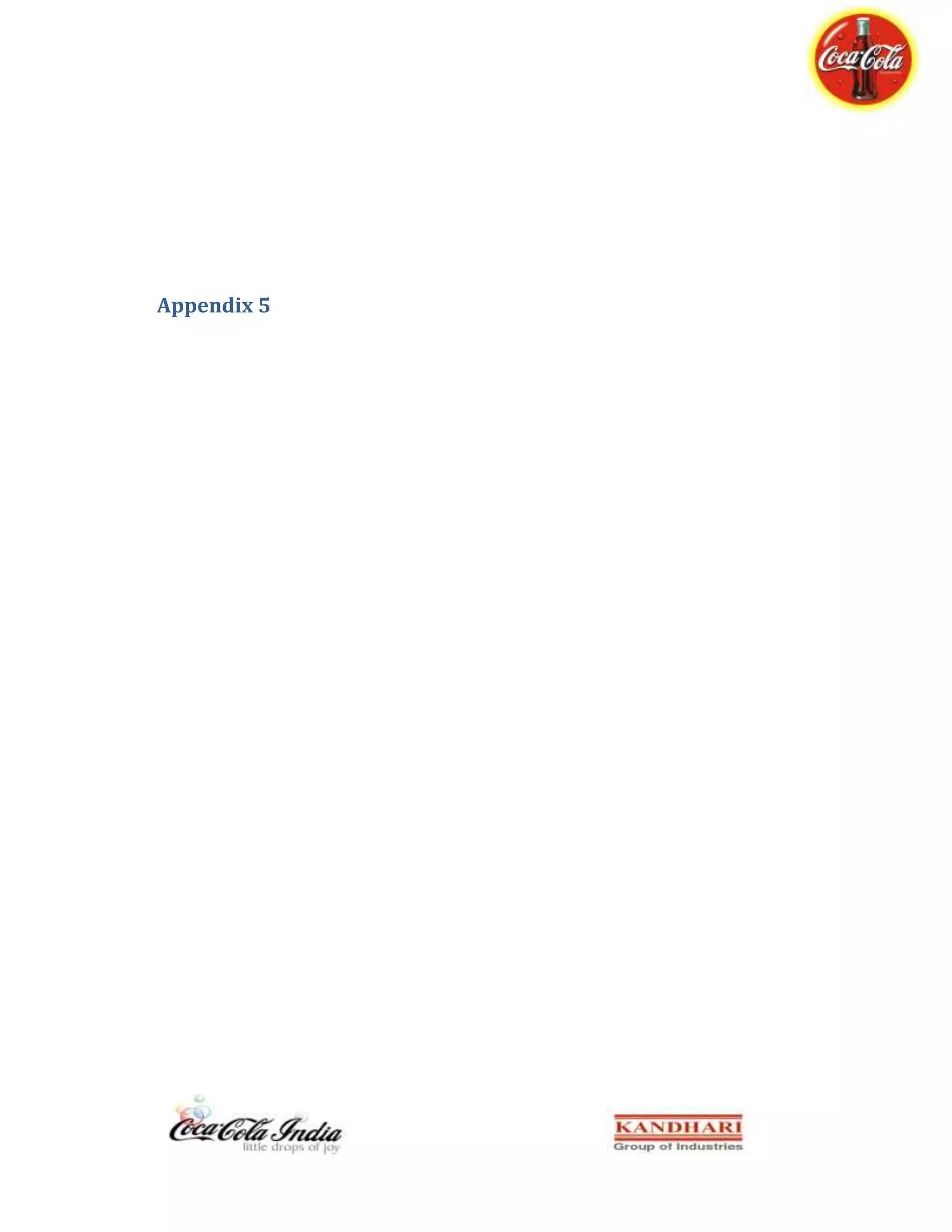 Coca-Cola Summer Internship Report