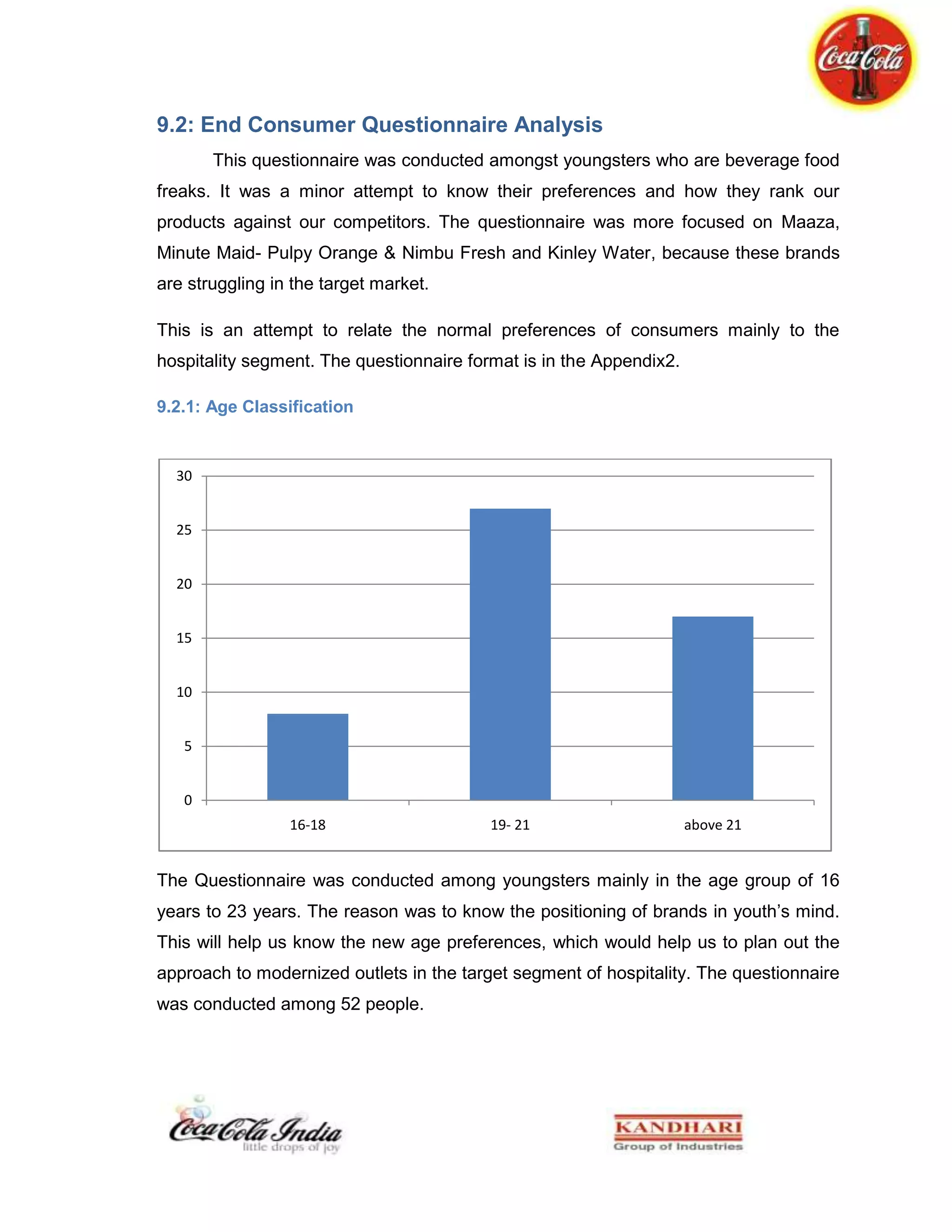 Building back end supportChapter 15: PRMOTIONAL ACTIVITY<br />Coca-Cola and its brands have made their mark in the market and people identify with our products very well. The main reason for this has been the aggressive media marketing across the country. Now every brand of Coca-Cola is strongly positioned into its target segment, with the help of advertising, which everytime features an icon or celebrity that helps connecting the nation to the product.<br />But on the smaller scale some more efforts have to be made to revive the brands in local areas. And also apart from these there are many more efforts that are made to maximize the profit of the organization.<br />The ultimate objectives of our business strategy are:<br />To increase volume