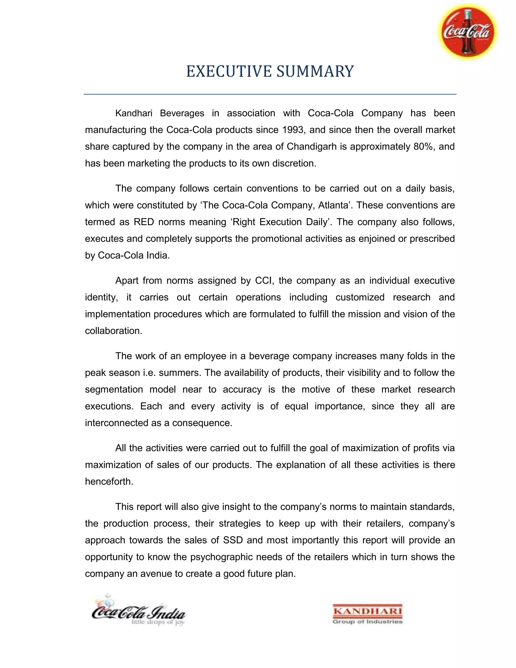 Events :  events are organized like moving showcase trucks and sponsoring media events.During our period of internship we got involved with ‘Sprite UTC Scheme’ and ‘Event Sponsorship for charity event by Rani Breast Cancer Trust’.<br />Facilitating the Product by Infrastructure<br /> For providing the product in good manner, company has provided infrastructure which includes:<br />Visi cooler 