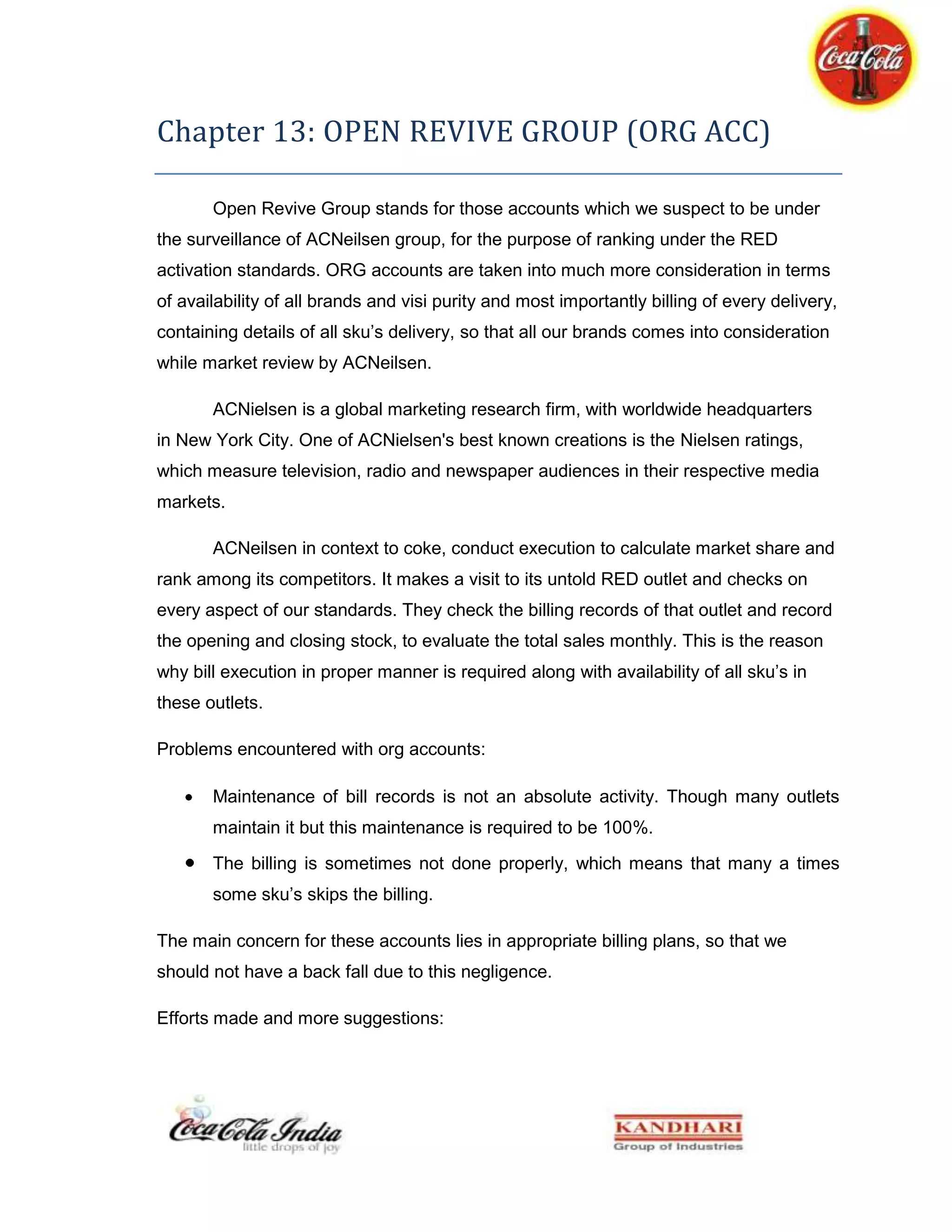 Coca-Cola Summer Internship Report