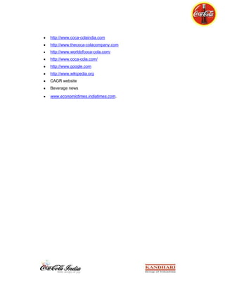 Coca-Cola Summer Internship Report