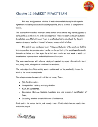 Coca-Cola Summer Internship Report