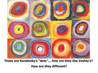 These are Kandisnky’s “dots”… how are they like Vashty’s?  How are they different? 