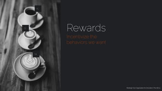 Rewards
Incentivize the
behaviors we want
+4
+2
+1
Redesign Your Organization for Innovation | The-SIX.co
 