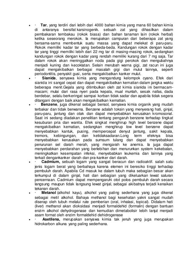 Kandungan Rokok Kandungan Rokok