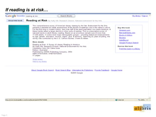 Page 3.
If reading is at risk…
 