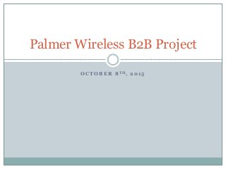 O C T O B E R 8 T H , 2 0 1 5
Palmer Wireless B2B Project
 