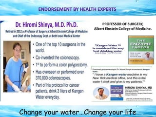Change your water…Change your life
PROFESSOR OF SURGERY,
Albert Einstein College of Medicine.
 