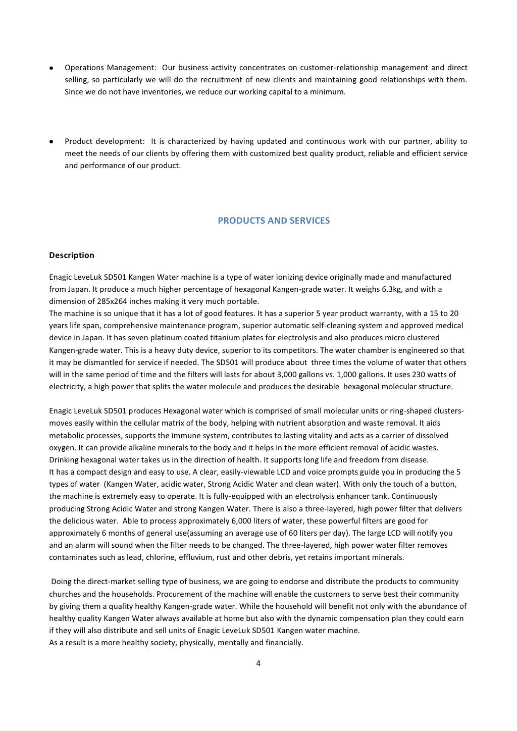 Proper business plan example picture