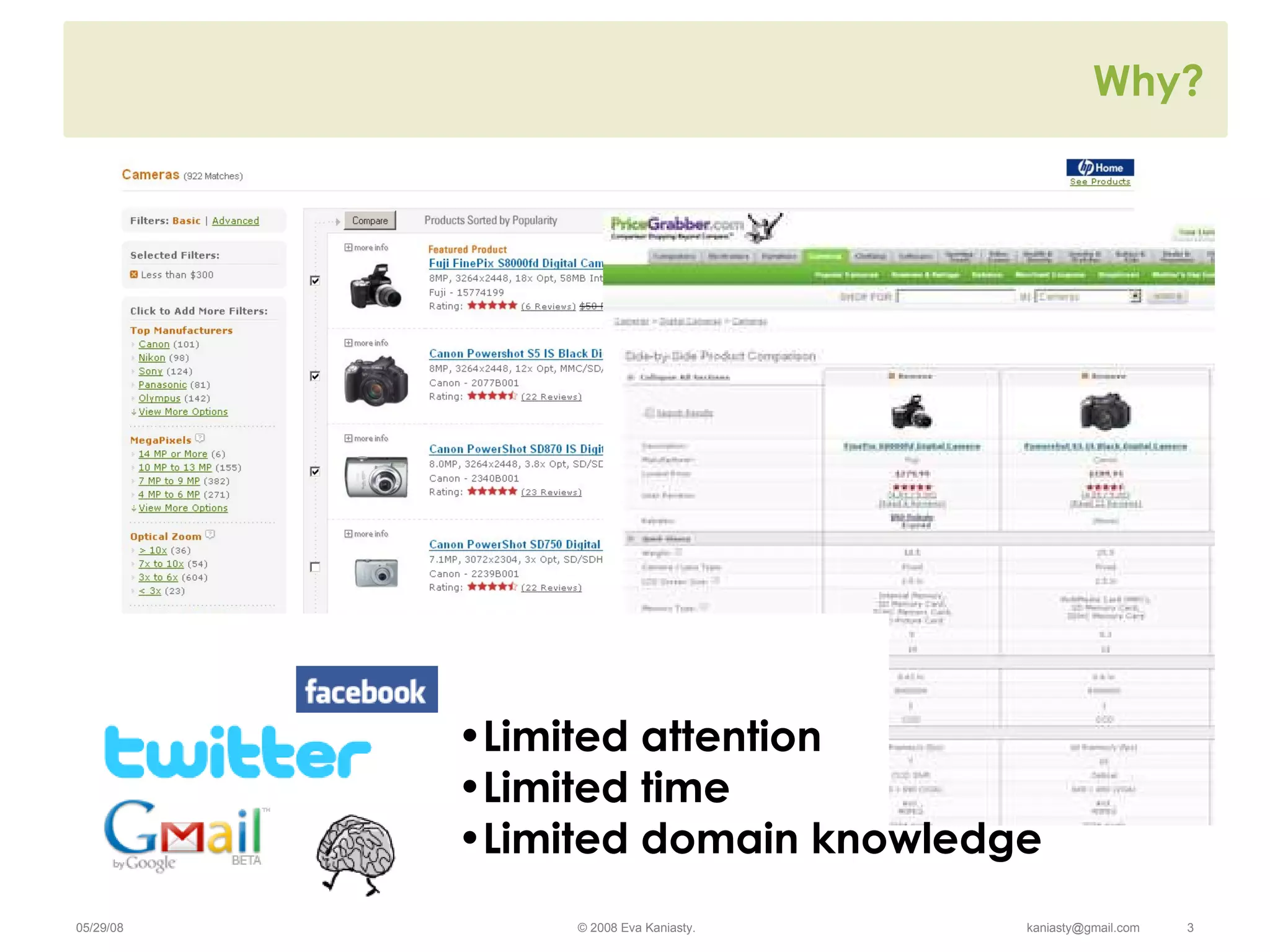 Why? Limited attention Limited time Limited domain knowledge 