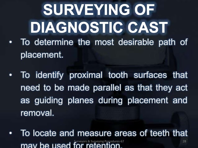 SURVEYORS & SURVEYING PROCEDURES IN REMOVABLE PARTIAL PROSTHODONTICS