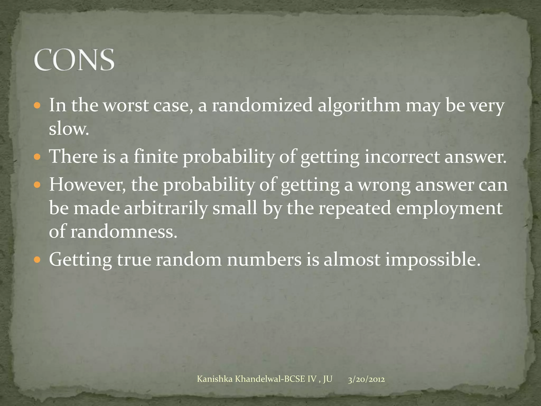 Randomized Algorithm | PPT