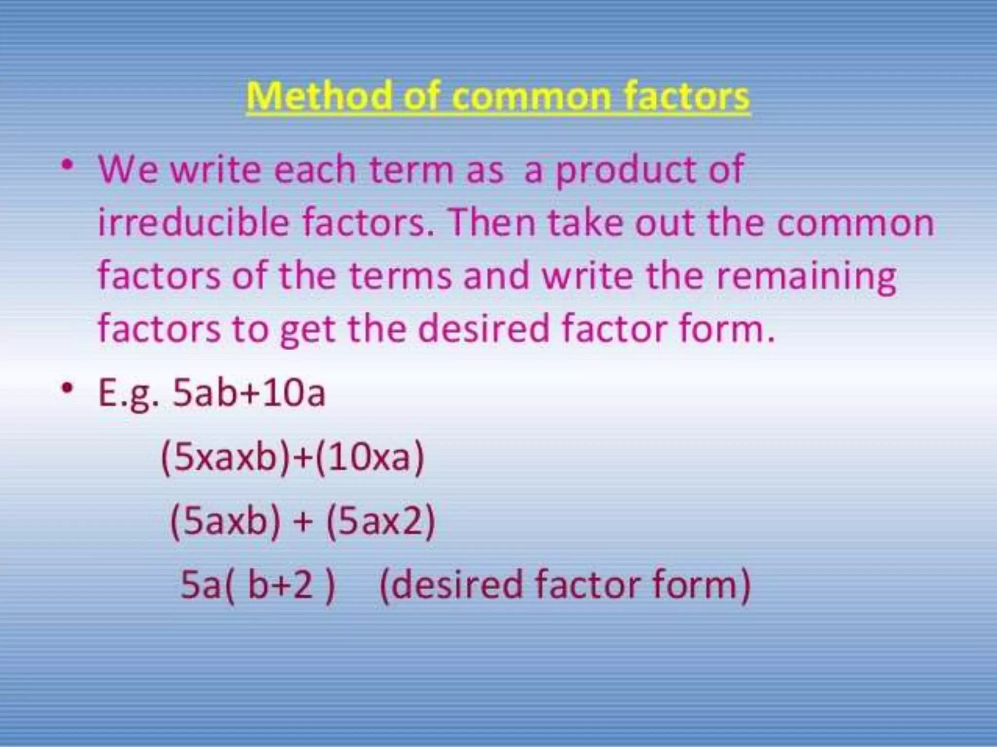 factorisation maths PPT by kanishk schdeva class 8th 