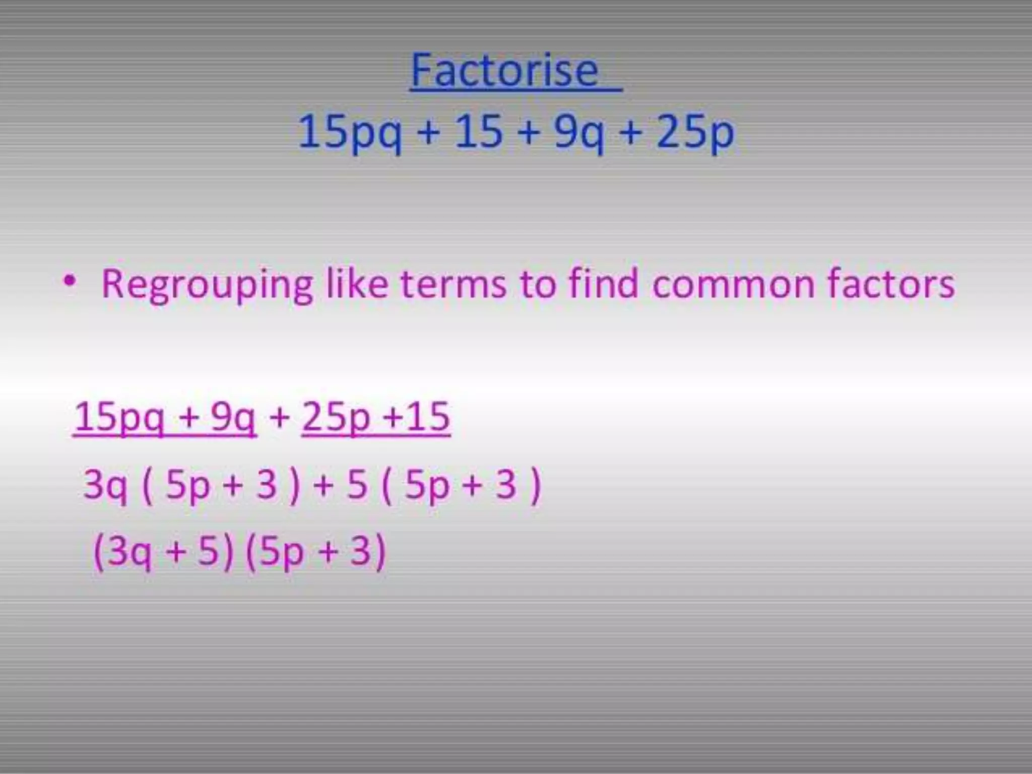 factorisation maths PPT by kanishk schdeva class 8th 