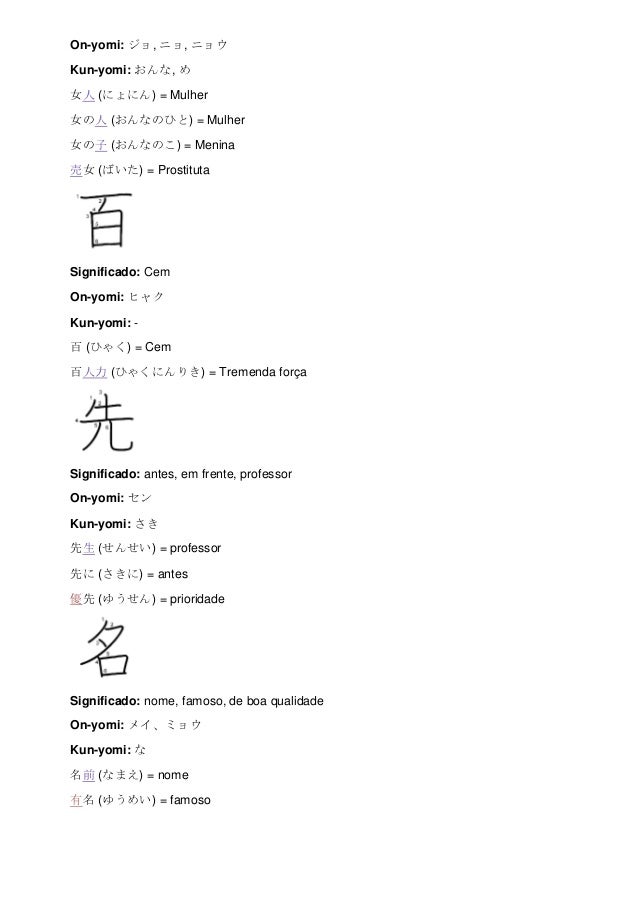 Kanjis E Siguinificados