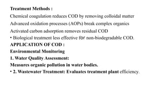 Water treatment BOD and COD , dissolved gases | PPTX