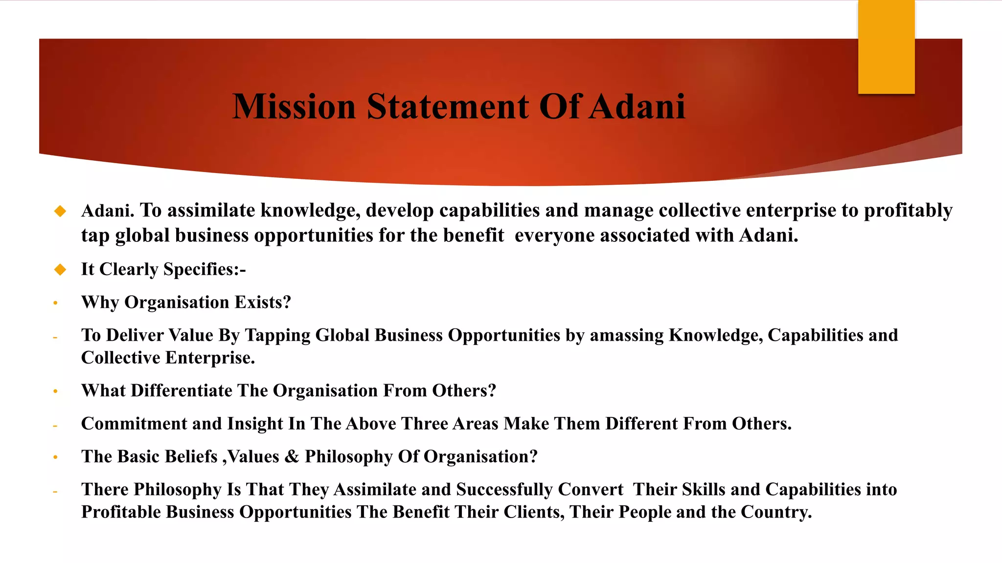 Mission and Vision of Adani Group | PPTX