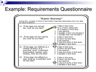 Example: Requirements Questionnaire
 