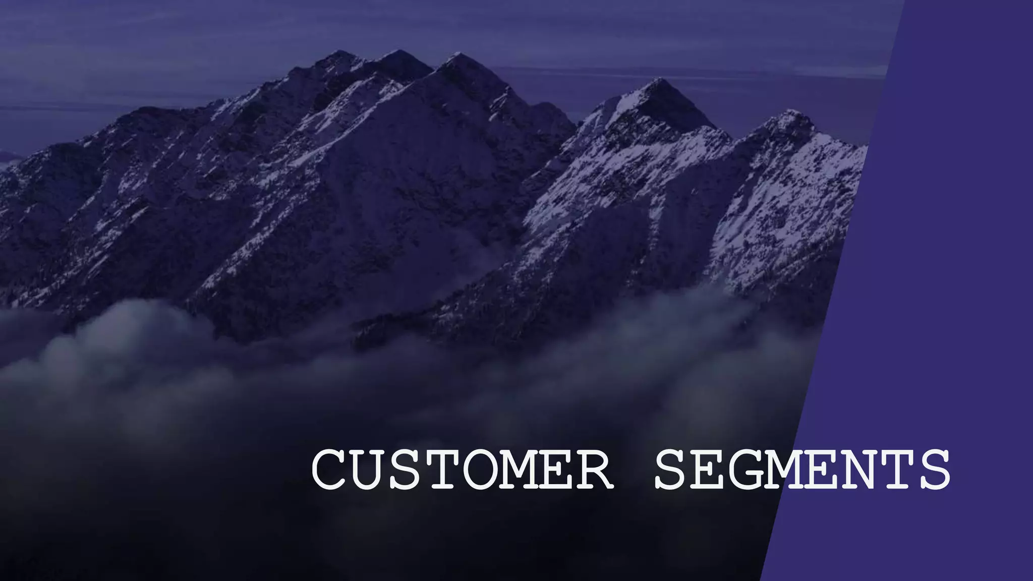 CUSTOMER SEGMENTS
 