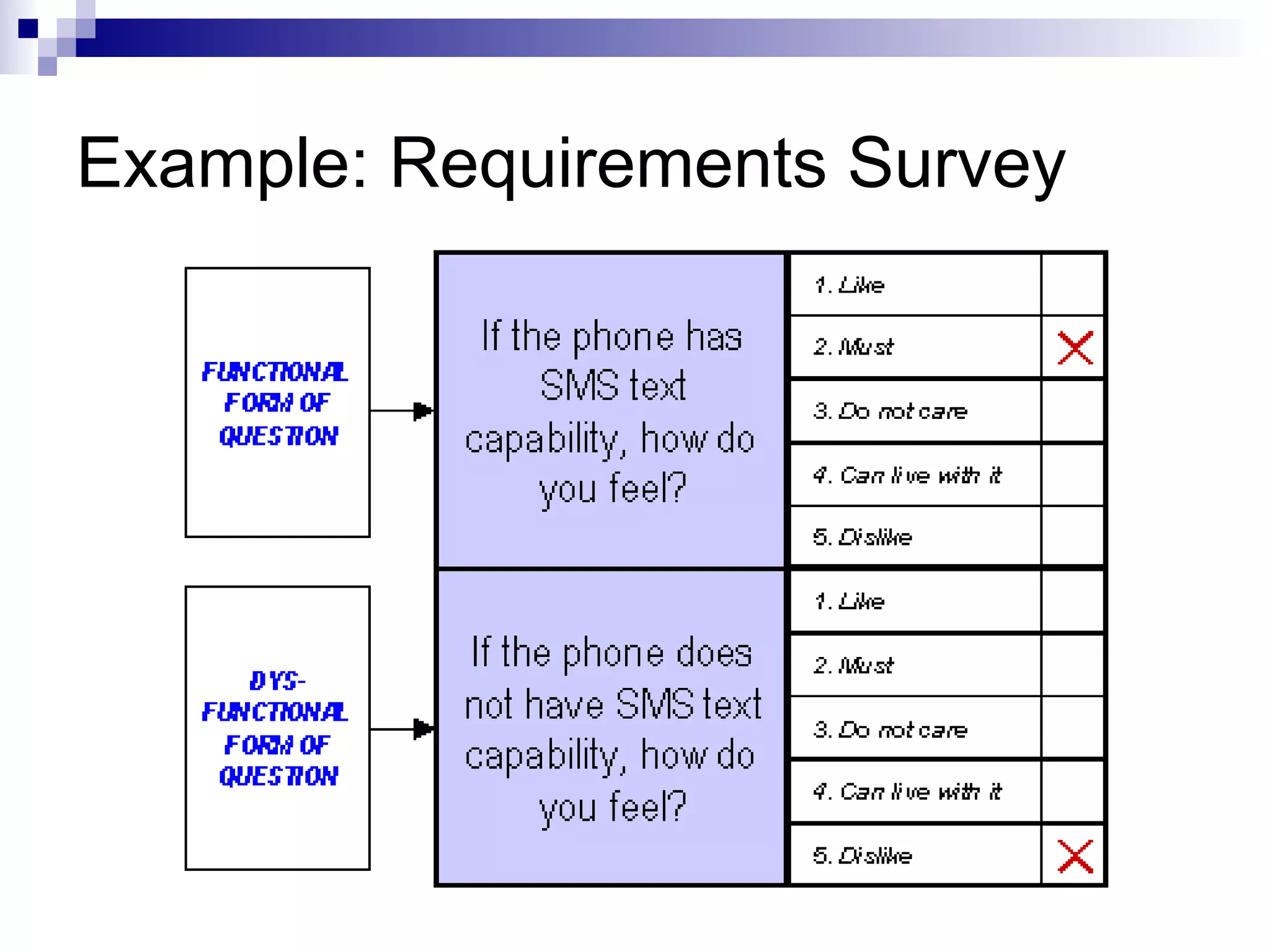Example: Requirements Survey
 