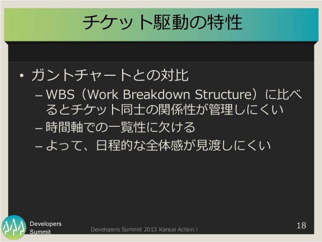 デブサミ関西2013 チケット駆動で プロジェクトチームを加速せよ