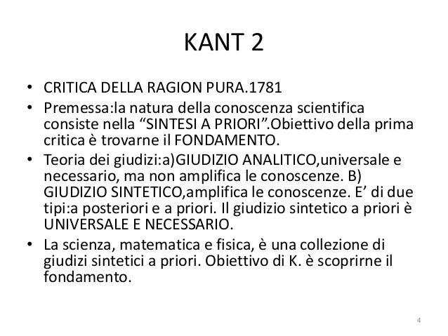 Critica Alla Ragion Pura Riassunto