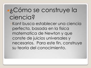 ¿Qué es el hombe?AntropologíaFenómeno-noúmeno: como fenómeno, el hombre está sometido a las leyes de la Hª; como noúmeno, es un ser libre y pertenece al ámbito de lo inteligible, de la moral. En éste rigen las ideas de la moralidad y de la libertad, cognoscibles por la razón práctica.. 