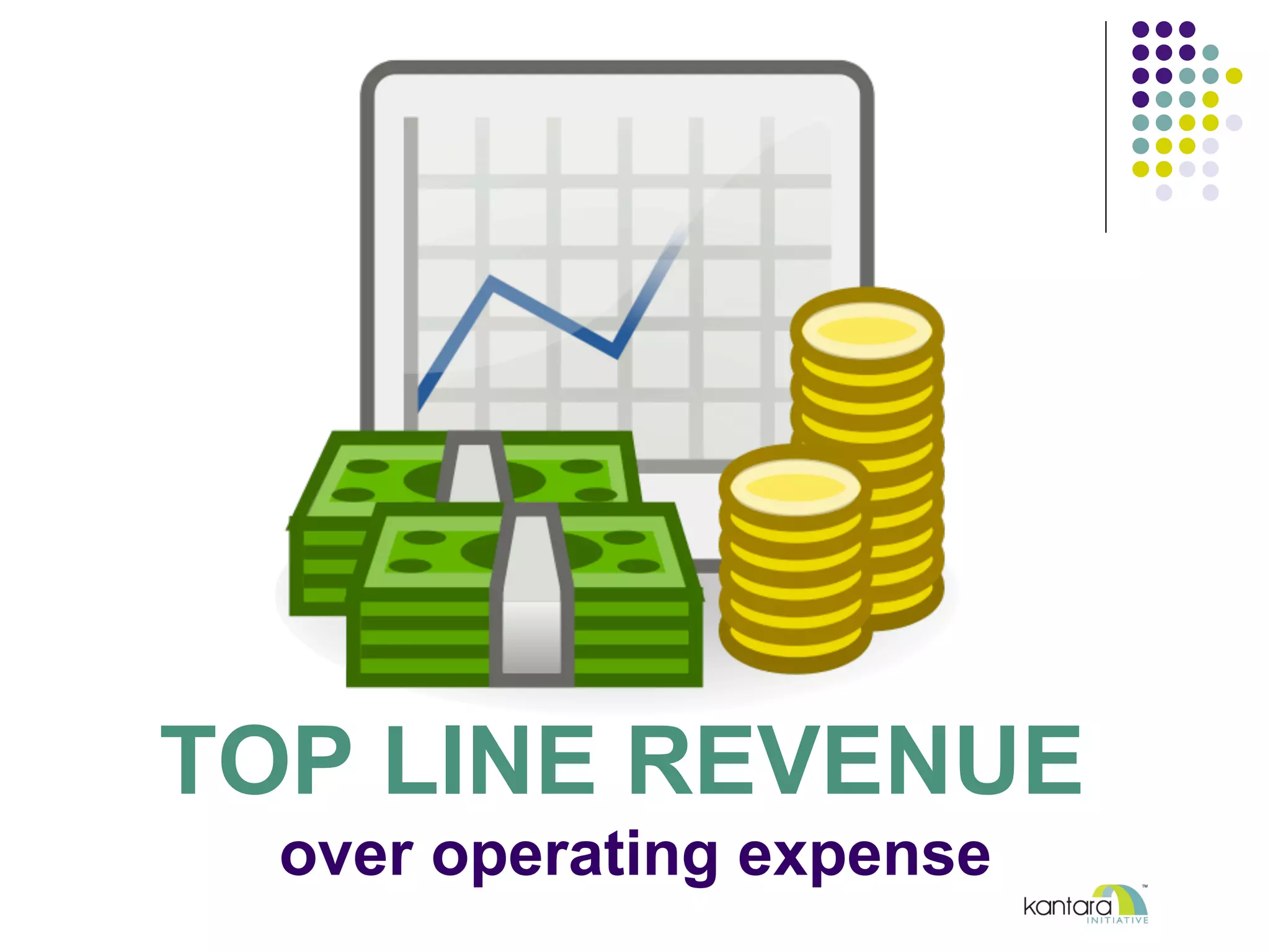 TOP LINE REVENUE
over operating expense
 