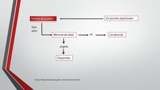 Kant,I: Respuestaalapregunta: ¿Qué es laIlustración?.
Tutores del pueblo Enasuntos espirituales
Menoresde edad
Que
sean
origina
Disparates
es Unabsurdo
 
