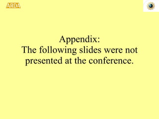 Appendix: The following slides were not presented at the conference. 
