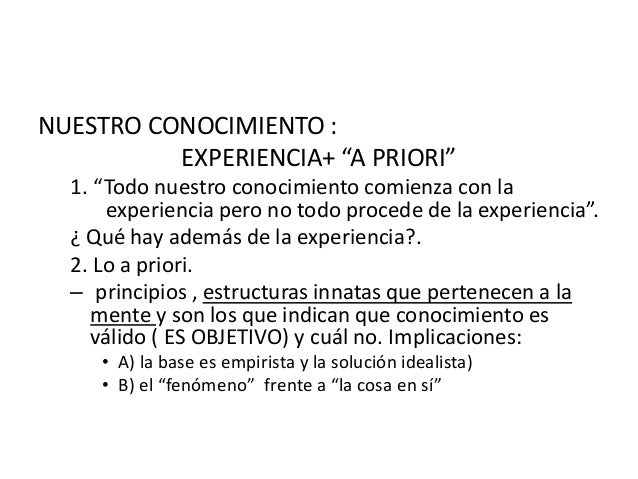 Kant teoría del conocimiento