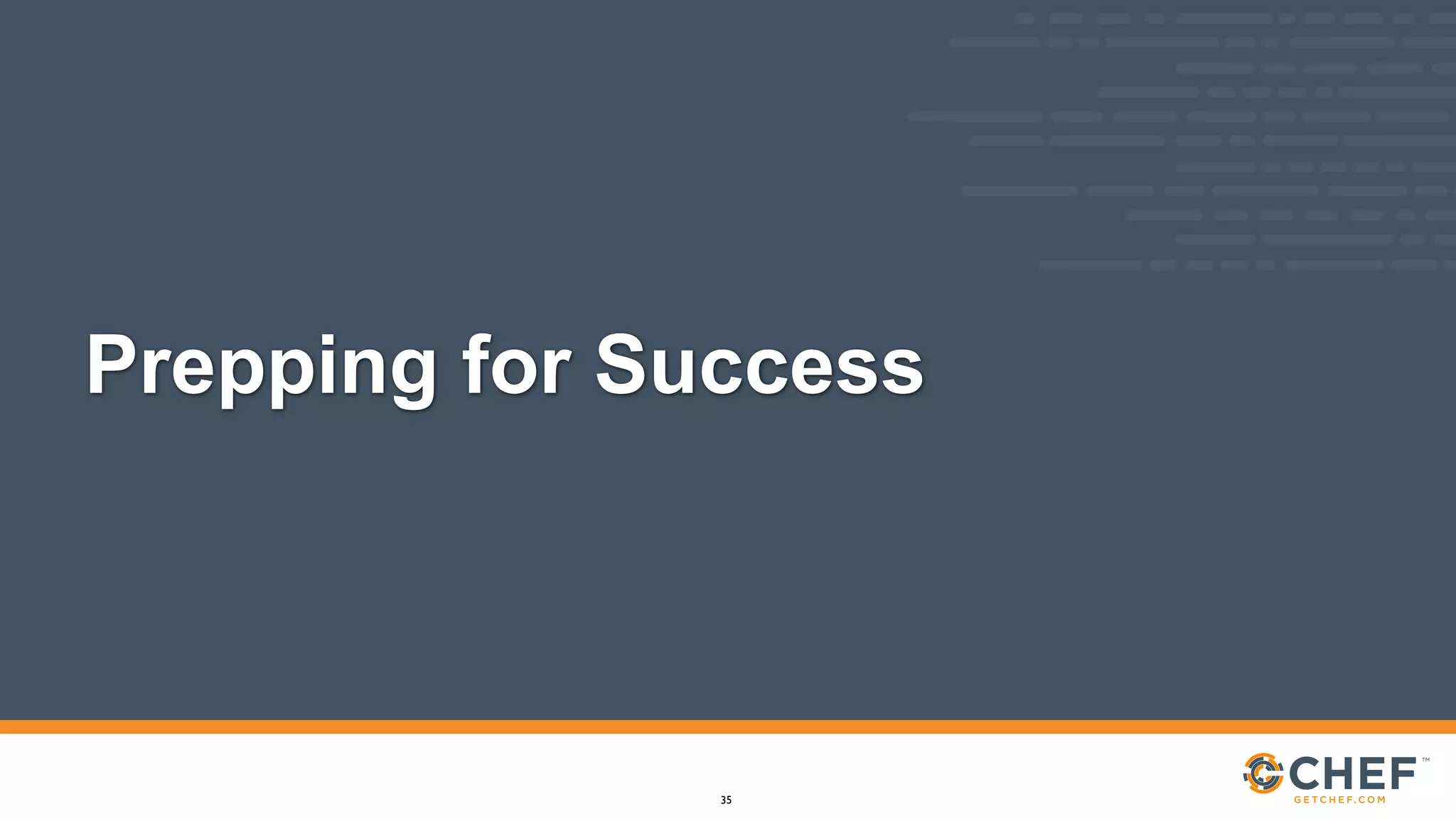 Prepping for Success
35
 