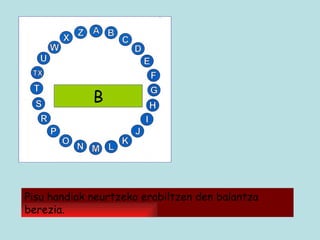 B Pisu handiak neurtzeko erabiltzen den balantza berezia. 
