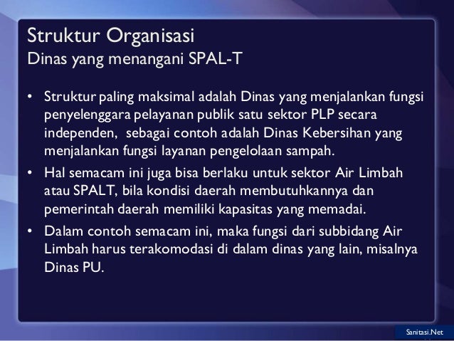 Kelembagaan Sistem Pengelolaan Air Limbah (SPAL-T 