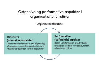 Ostensive og performative aspekter i
organisationelle rutiner
 
